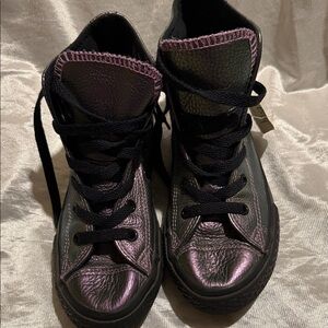 Converse Girls High-Top Sneakers - Black and Purple